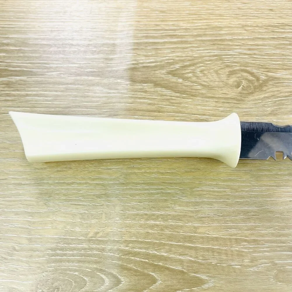 Vintage Quikut Quikkle Knife Stainless 2 Edge Serrated Cross Cut Edge 9.5 inch